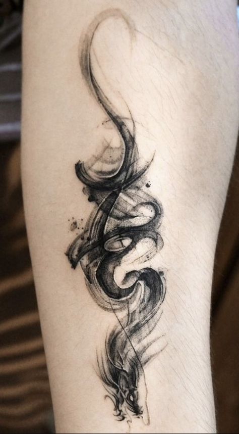 Dragon Tattoos Forearm, Brushwork Tattoo, Clavicle Tattoo Cover Up, Dragon Tattoo Silhouette, Forearm Dragon Tattoo, Abstract Dragon Tattoo, Sick Tattoos For Women, Tattoo With Deep Meaning, Sick Tattoos