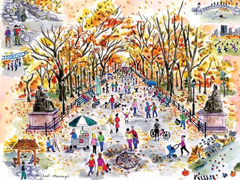 My Art – Michael Storrings Michael Storrings Art, Landscape Art Projects, New York In Fall, Fall In Central Park, Central Park Fall, Interesting Artists, Michael Storrings, Artist Posters, Harrison Fisher