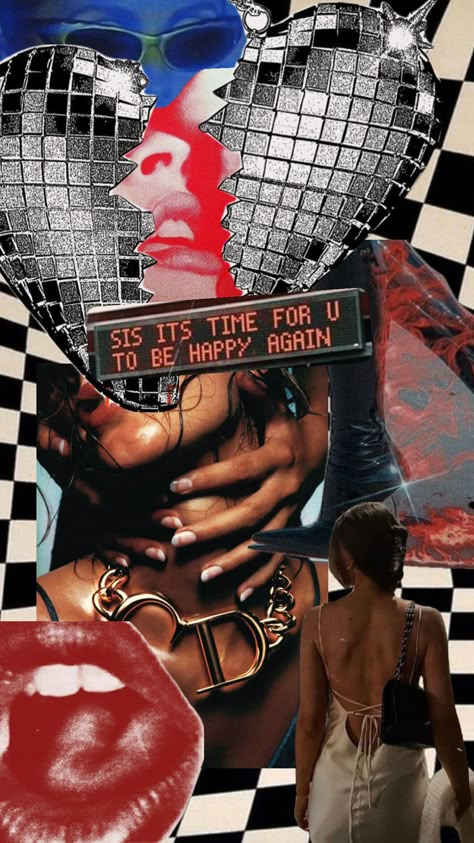 Be Happy Again, Collage Moodboard, Happy Again, Pop Art Wallpaper, Design Cool, Iphone Wallpaper Themes, Edgy Wallpaper, Vintage Poster Art, Homescreen Wallpaper