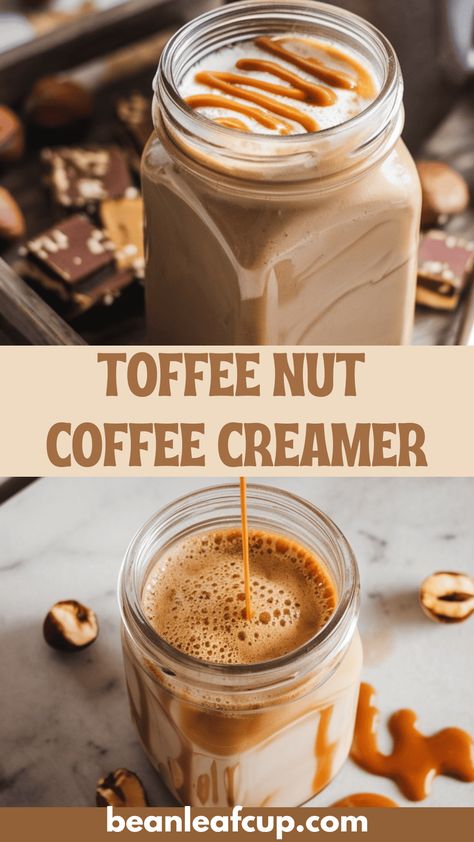 Tired of store-bought creamers that don’t taste quite right? Learn how to make toffee nut coffee creamer that’s rich, creamy, and totally customizable. Pin this easy DIY coffee creamer recipe for a treat your mornings will love! Diy Chocolate Coffee Creamer, Carnivore Coffee Creamer, Snickers Coffee Creamer Recipe, Homemade Coffee Creamers, Coffee Creamer With Sweet Condensed Milk, Low Calorie Coffee Creamer, How To Make Coffee Creamer, Toffee Nut Coffee, Homemade Creamer For Coffee