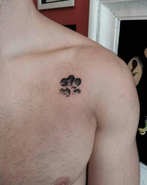 Dog Paw Tattoos, 24 Tattoo, Paw Tattoos, Tattoos Dog, Halo Tattoo, Small Dog Tattoos, Dog Memorial Tattoos, Pawprint Tattoo, Dog Paw Tattoo