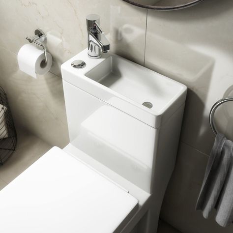 Small Ensuites, Sink Toilet Combo, Toilet And Sink Unit, Toilet Basin, Japanese Toilet, Small Toilet Room, Toilet Sink, Downstairs Toilet, Sink Units