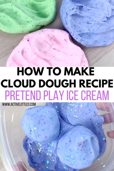 Ice Cream Kids Crafts, Playdough Ice Cream, Play Dough Ice Cream Shop, Ice Cream Play Dough, Diy Play Ice Cream Shop, Melted Ice Cream Craft, Ice Cream Toy Diy, Preschool Ice Cream Party, Infant Ice Cream Activities