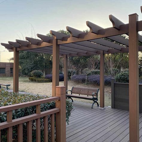 Composite Pergola, Deck Awnings, Wood Plastic Composite, Wooden Pergola, Outdoor Pergola, House Decoration, Garden Outdoor, Railing, Decks