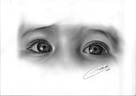 Baby Eyes Tattoo, Baby Eyes Drawing, Realistic Tattoo Ideas, Baby Eye, Nose Tattoo, Tattoo For Baby Girl, Charcoal Artwork, Hyperrealistic Art, Angry Baby