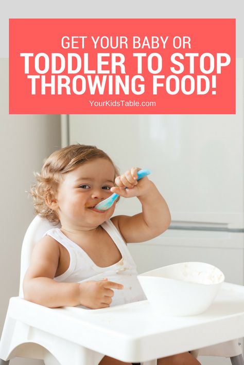 Need help with your baby or toddler throwing food on the floor during meals? Get these easy strategies you can start using today from a mom and feeding therapist that's been there. Picky Toddler, Baby & Toddler Food, Toddler Behavior, Feeding Toddlers, Baby Throw, Teaching Toddlers, Baby Eating, Toddler Snacks, Before Baby