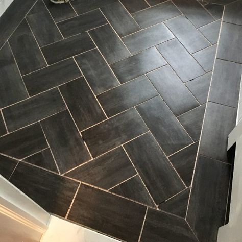 Tile Herringbone Pattern, Groutable Vinyl Tile, Herringbone Tile Floors, Entryway Tile, Foyer Flooring, Entry Tile, Peel And Stick Floor, Luxury Vinyl Tile Flooring, Stick Backsplash