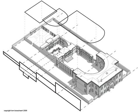 axonometric drawing of Villa Giulia Villa Giulia, Axonometric Drawing, Arch, Villa, Italy, Architecture, Film, Quick Saves