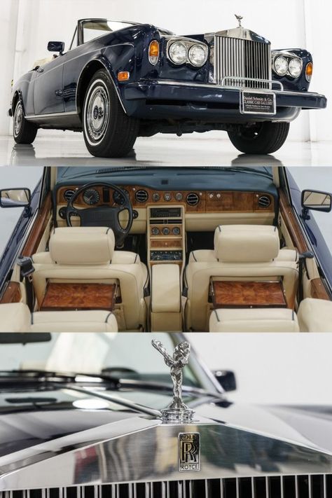 The magnificent 1993 Rolls-Royce Corniche IV Anniversary Convertible featured here is finished in Special Anniversary Ming Blue over Magnolia leather interior with matching convertible top. - - - - #rolls #rollsroyce #classiccarsdaily #autolist #carswithoutlimits #luxury #corniche #limited #rarecars #classiccars Rolls Royce Corniche Convertible, Luxury Cars Interior, Rolls Royce Silver Wraith, Rolls Royce Corniche, Rolls Royce Models, Classic Rolls Royce, Vintage Rolls Royce, Luxury Cars Rolls Royce, Luxury Car Interior