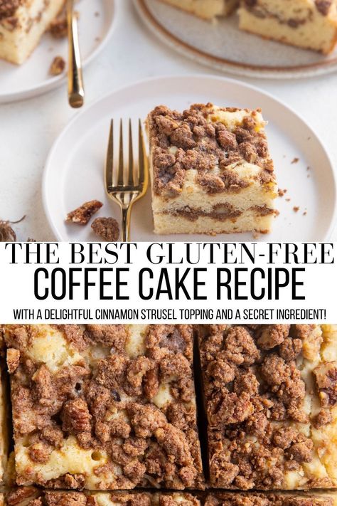 Gluten Free Coffee Cake Recipe, Healthy Coffee Cake, Gluten Free Coffee Cake, Classic Coffee Cake, Gluten Free Brunch, Gluten Free Coffee, Dairy Free Coffee, Retro Desserts, Gf Breakfast