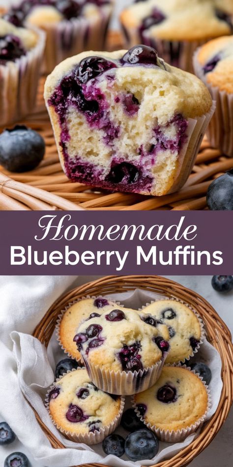 Start your day with these moist and fluffy Blueberry Muffins, loaded with juicy blueberries and a hint of lemon zest! 🍋 Perfectly golden and irresistible, they’re great for breakfast, brunch, or a quick snack. Easy to make and even easier to enjoy! 💛🍞 Blueberry Muffins For A Crowd, Blueberry Swirl Muffins, Blue Muffins Recipe, No Butter Blueberry Muffins, Homemade Muffins Blueberry, Blueberry Muffins Without Butter, Healthy Blueberry Breakfast Recipes, Baking Recipes With Blueberries, Stuff To Make With Blueberries