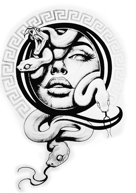 Neoclassical Tattoo, Simple Medusa Tattoo, Medusa Pictures, Medusa Drawing, Egyptian Eye Tattoos, Borax Crystals, Skull Art Tattoo, Medusa Tattoo Design, African Tattoo