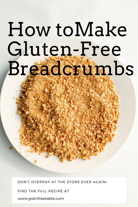 Skip the overpriced store-bought usually only meh in flavor gluten-free breadcrumbs and make some instead. It’s easier than you think!   #glutenfree #grainfree #homemade #glutenfreebread #bread #breadcrumbs #easy Gluten Free Breadcrumbs, Gluten Free Panko, Gluten Free Bread Crumbs, Going Gluten Free, Gf Bread, Baking Recipes Cookies, Delicious Gluten Free Recipes, Savoury Recipes, Homemade Gluten Free