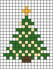 Christmas Tree Tapestry Crochet, Christmas Tree Alpha Pattern, Pixel Art Christmas Tree, Tree Alpha Pattern, Christmas Alpha Patterns, Cute Popcorn, Tree Tapestry, Seasons Greetings Card, Graph Paper Drawings