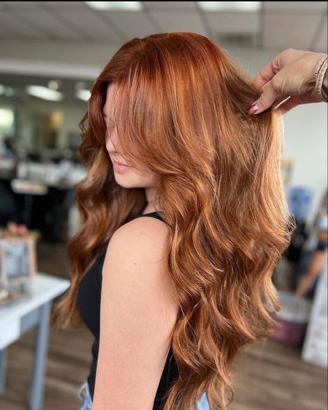 Prom Hair Ginger, Long Ginger Hair, Ginger Hair Dyed, Birthday Hairstyles, Plaits Hairstyles, Boho Hair, Prom Ideas, Long Curls, Multi Dimensional