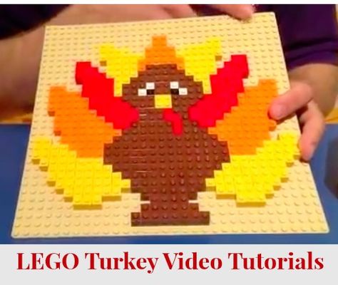 LEGO Turkey Video Tutorials Thanksgiving Lego Ideas, Lego Turkey, Lego Thanksgiving, Lego School, Lego Patterns, Lego App, Lego Robotics, Activity For Family, Afterschool Program