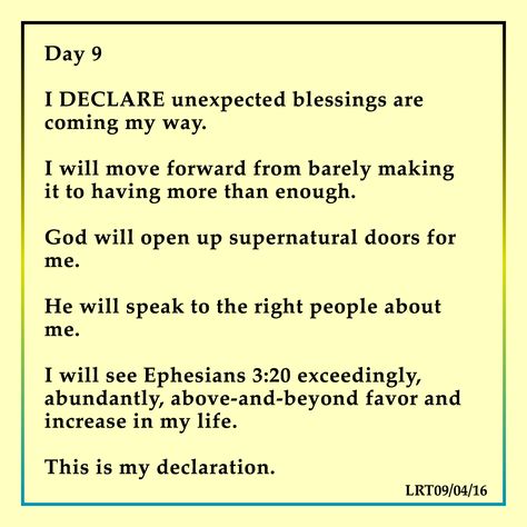 Exceedingly Abundantly, Cindy Trimm, Prayer Journal Prompts, Unexpected Blessings, Ephesians 3 20, Inspire Bible, Deliverance Prayers, I Declare, Inspire Bible Journaling