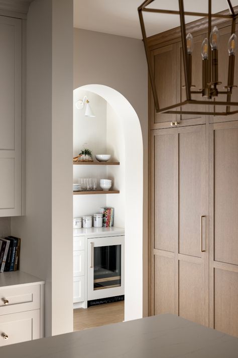 Kitchen Archway, Trend Kitchen, Window Seat Nook, Designer Homes, Arch Doorway, Pantry Kitchen, Dining Room Paint, Kitchen Paint Colors, Farmhouse Interior