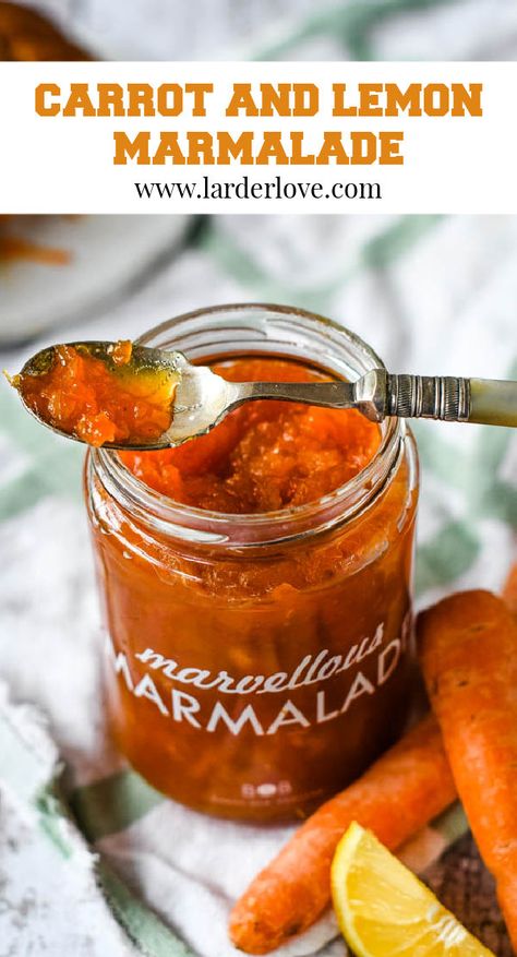 Carrot Marmalade Recipe, Carrot Marmalade, Carrot Jam Recipe, Marmalade Recipe Easy, Jelly Homemade, Carrot Jam, Clotted Cream Recipes, Carrot Cake Jam, Root Vegetable Gratin