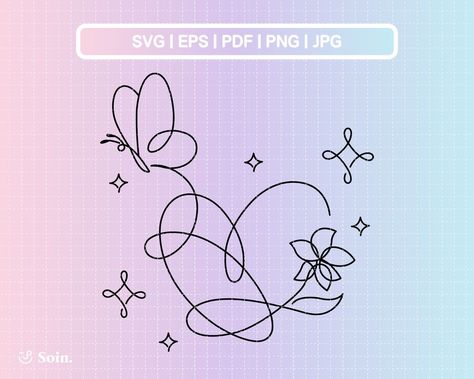 Bts Tattoo, Kpop Tattoos, Love Yourself Tattoo, Bts Tattoos, Matching Couple Tattoos, Cute Little Tattoos, Star Svg, Bts Love Yourself, Bts Drawings