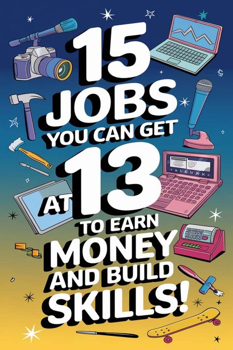 An engaging infographic showcasing 15 age-appropriate jobs for 13-year-olds, including babysitting, dog walking, and creative online gigs, designed to inspire young teens to start earning and learning. Free Online Education, Got The Job, I Got The Job, Best Jobs, Exploring The World, Online Education, Money Making, Get The Job, Good Job