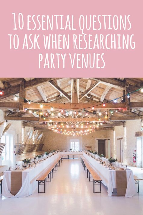 10 essential questions to ask when researching party venues #partyplanning #parties #eventplanning Event Venue Business, Law Education, Wedding Planner Business, Yosemite Wedding, Planning Business, Essential Questions, Event Planning Business, Wedding Barn, Wedding Vendor