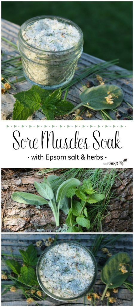 Sore Muscles Bath Soak, Herbal Bath Recipes, Bath Salts Diy Recipes, Diy Bath Soak, Bath Soak Recipe, Bath Diy, Bath Salts Diy, Epsom Salt Bath, Herb Farm