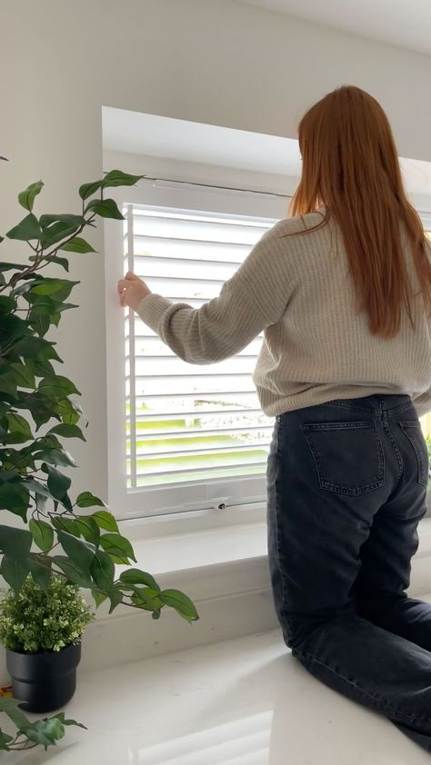 blindsbypost | Our StickFit Blinds attach simply and securely to almost any window via adhesion 🤩 Installing is this easy ⬇️ - Peel the paper from the... | Instagram Stick On Blinds, Window Dressing, Window Dressings, The Glass, Blinds, Easy Diy, Sweet Home, House Styles, Glass