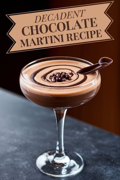 Discover the perfect Chocolate Martini tonight! Use quality ingredients like Godiva chocolate liqueur and crème de cacao with vodka, shaken with ice. Try variants like White Chocolate and Mint Chocolate to enhance your mixology skills. Presentation is key—drizzle with chocolate syrup and garnish with grated chocolate. For a lighter version, substitute Irish cream for heavy cream. Learn how small tweaks can transform your cocktail experience. Ready to elevate your martini nights? Share your creation or tag a cocktail-loving friend! #ChocolateMartini #MixologyMagic #CraftedCocktails Chocolate Liquor Cocktails, Dark Chocolate Martini, Cocktails With Chocolate Liquor, Best Chocolate Martini Recipe, Choc Martini Recipe, Chocolate Drinks Alcohol, Chocolate Martini Recipe Godiva, Chocolate Liqueur Cocktail, Chocolate Liqueur Recipes