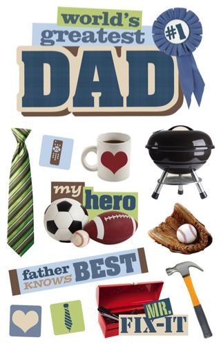 Greatest Dad 3D Glitter Scrapbooking Stickers Father Knows Best, Paper House, 3d Stickers, Beautiful Greeting Cards, Scrapbook Embellishments, Travel Scrapbook, Scrapbook Albums, Scrapbook Stickers, Paper Craft Projects