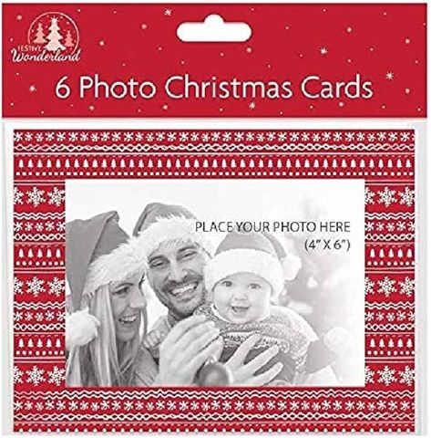 Pack of 6 Personalised Photo Frame Christmas Cards 4 x 6 Make Your Own Festive Cards DIY (Red) : Amazon.co.uk: Stationery & Office Supplies Photo Insert Christmas Cards, Photo Xmas Cards, Photo Insert Cards, Red Cards, Christmas Photo Frame, Xmas Greeting Cards, Photo Christmas Cards, Frame Christmas, Xmas Greetings