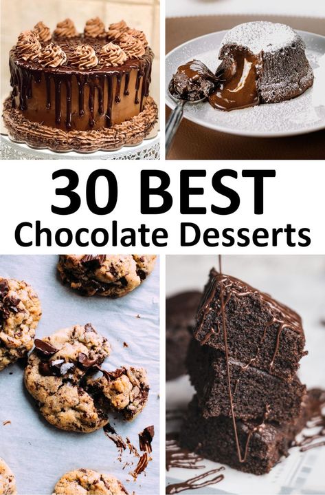 Easy Delicious Chocolate Desserts, Cheap Chocolate Desserts, Best Chocolate Recipes Desserts, Unsweetened Baking Chocolate Recipes, Fast Easy Chocolate Dessert, Dark Chocolate Desserts Easy, Easy Decadent Chocolate Desserts, Best Chocolate Dessert Recipes, Summer Desserts Chocolate