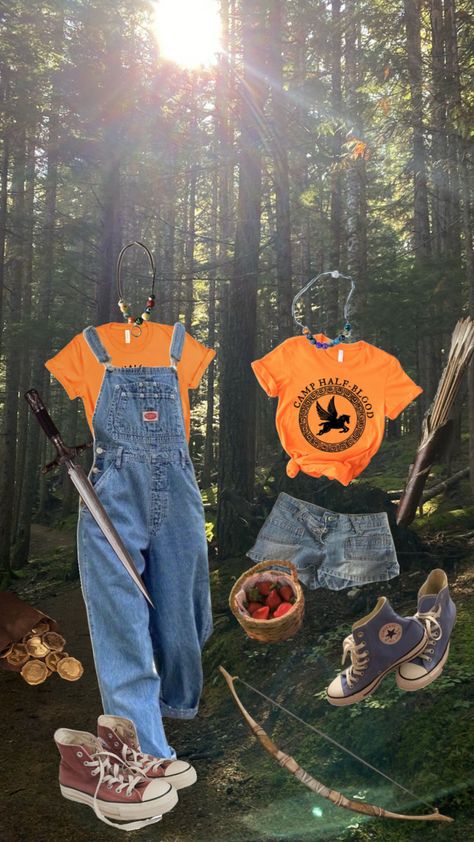 #pjo #percyjackson #hoo #chb #camphalfblood #outfitinspo #inspo #vibes #summer #percyjacksonandtheolympians #forest #campingaesthetic #fitinspo #cute #fantasy #fyp Forest Aesthetic Outfit, Percy Jackson Costume, Bookworm Clothes, Percy Jackson Cosplay, Percy Jackson Party, Summer Camp Outfits, Cabin Outfit, Grunge Teen, Percy Jackson Outfits