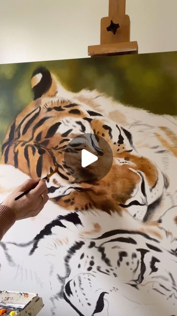 Julie Rhodes on Instagram: "Day 2 painting the sleeping tigers….🐅  (Acrylic on canvas)  For more info on any of my artwork please visit the website or send me a message www.julierhodes.com   #tigers #paintings #realismportrait #wildlifeart #acrylicart #newpainting #paintingtimelapse #paintingprocess #artprocesses #lionart #tigerart" Tiger Painting Acrylic, Tiger Canvas Art, Tiger Painting, Fine Art Drawing, Tiger Art, Acrylic Painting Tutorials, Lion Art, Painting Tutorials, Painting Process