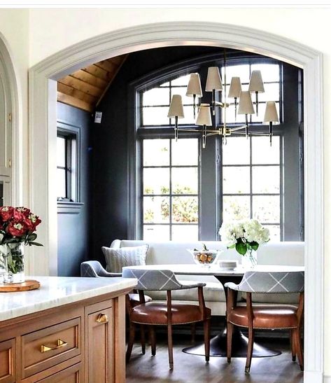 Dining Room Bump Out Addition, Bump Out Dining Room, Kitchen Addition Ideas Bump Out, Dining Room Bump Out, Casement Windows Kitchen, Breakfast Nook Ideas Bay Window, Small Home Additions, Dining Nooks, Small Kitchen Inspiration