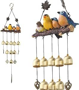 Bells Decoration, Bell Decorations, Outdoor Living Decor, Bronze Material, Blue Garden, Ceramic Birds, Wind Chime, Blue Jay, Happy Family