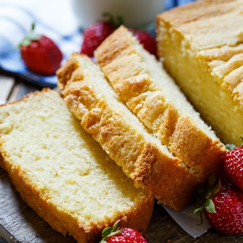 Condensed Milk Pound Cake is a buttery, rich, and dense pound cake sweetened with sweetened condensed milk. Topped with whipped cream and fresh berries, it makes a delightful summer dessert. With just the right amount of sweetness, Condensed Milk Pound Cake also makes an indulgent breakfast with a cup of coffee. It would be … Recipes Using Condensed Milk, Evaporated Milk Recipes, Sweetened Condensed Milk Recipes, Easy Pound Cake, Condensed Milk Cake, Milk Dessert, Tiramisu Dessert, Condensed Milk Recipes, Dessert Simple