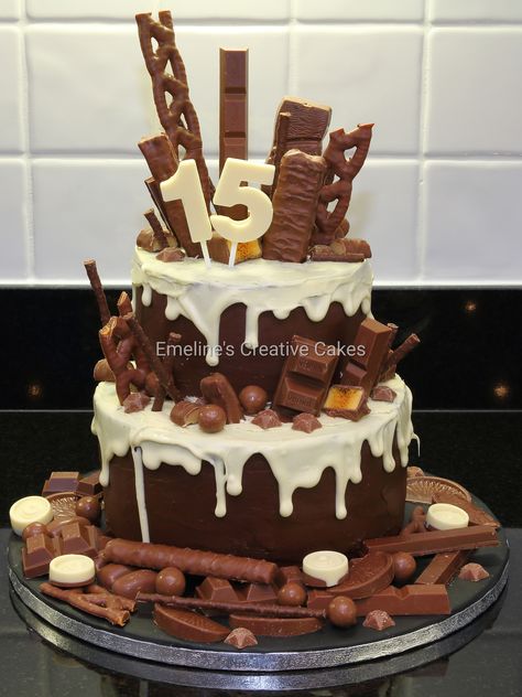 Chocolate Birthday Cake Kids, Tiered Birthday Cake, 15th Birthday Cakes, Unique Birthday Cakes, Sweet 16 Cakes, 16 Cake, Birthday Chocolates, Birthday Cake Chocolate, Best Chocolate Cake