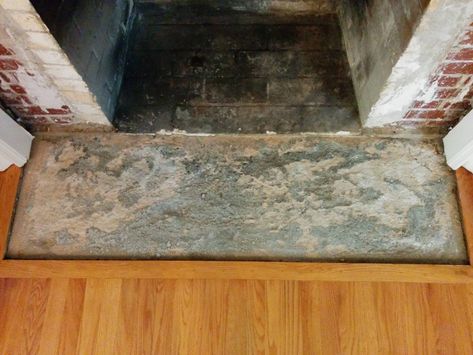 How To Level Uneven Fireplace Hearth Concrete? Baby Proof Fireplace, Fireplace Safety, Hearth Tiles, Concrete Fireplace, Concrete Finish, Window Benches, Concrete Home, Custom Fireplace, Traditional Fireplace