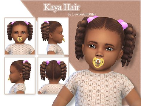 The Sims Resource - Kaya Hair - Infant version Sims Maxis Match, Pigtail Hairstyle, Afro Hair Sims 4 Cc, Rogue Hair, Sims 4 Afro Hair, Kids Maxi, Mod Hair, Kids Curly Hairstyles, Pigtail Hairstyles