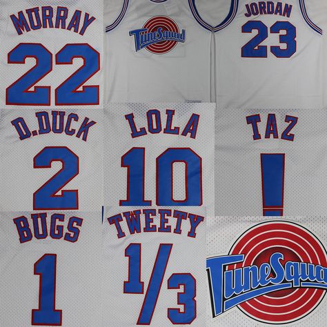 Space Jam Tune Squad Looney Tunes Basketball Jerseys JORDAN BUGS LOLA All Size | Clothing, Shoes & Accessories, Men's Clothing, Athletic Apparel | eBay! Tune Squad Costume, Space Jam Outfit, Space Jam 11, Space Jam Costume, Ffa Convention, Space Jam Jersey, Space Jam Theme, Halloween Party Events, Bugs And Lola