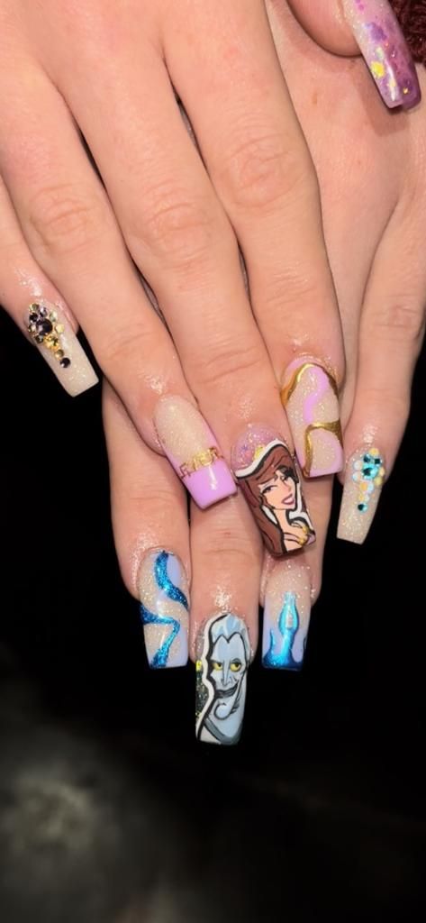 Hercules Nails, Hades Megara, Hercules And Meg, Disney Inspired Nails, Inspired Nails, Nails Short, Disney Inspired, Hercules, Nail Inspo