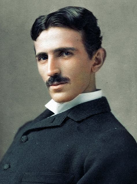 Nikola Tesla, 1893 Colorized by Danna Keller 20 Historic Black and White Pictures Restored in Color Nikola Tesla, Family History, Tesla, A Man, History