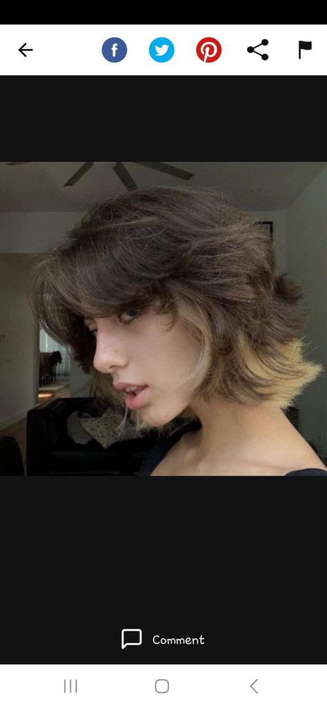 Low Maintenance Wolfcut, Grungy Haircuts Short, Wolfcut Vs Shag, Grunge Haircut, Medium Shag Haircuts, Short Shag Haircuts, Blonde Tips, Straight Hair Cuts, Girls Short Haircuts