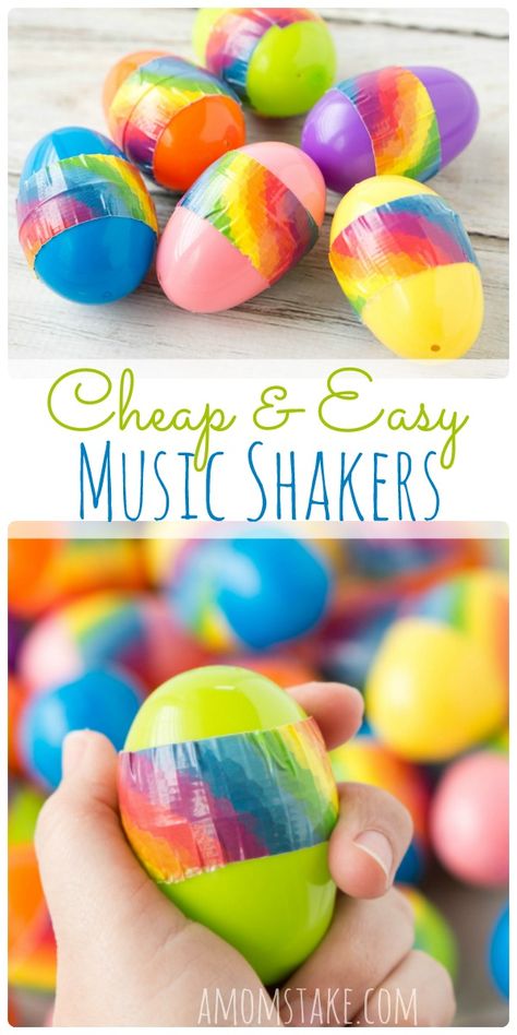 So easy to make in minutes - plastic Easter egg music shakers perfect for a LDS primary chorister, music leader, or preschool music time kids activity! via @amomstake Music Crafts For Kids, Music Crafts Preschool, Movement Preschool, Preschool Music Activities, Music Activities For Kids, Music For Toddlers, Primary Chorister, Music Camp, Music Time