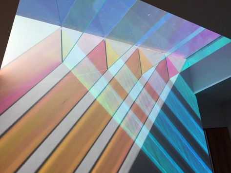 Levitt Architects Dichroic Glass Skylight Estilo Kitsch, Trondheim, Light And Space, Light Architecture, Light Installation, Dichroic Glass, Light Art, Light And Shadow, White Walls