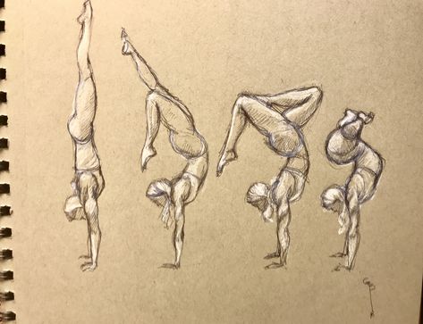 Handstand Pose Reference Drawing, Handstand Tattoo Ideas, Handstand Drawing Reference, Handstand Poses Drawing, Handstand Tattoo, Gymnast Drawing Reference, Gymnastics Reference Drawing, Handstand Drawing, Handstand Yoga Beginner