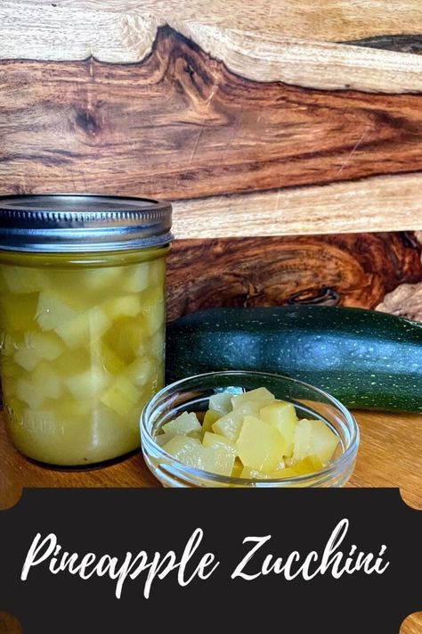 Pineapple Zucchini · Jess in the Kitchen Zucchini Pineapple, Canning Zucchini, Canned Zucchini, Canning Soup Recipes, Canning Apples, Zucchini Pickles, Canning Jam, Canning Food Preservation, Canned Pineapple