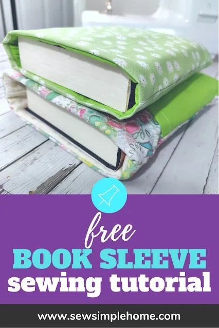 Book lovers everywhere will love the quick and easy book sleeve pattern to help protect their favorite stories. Diy Book Sleeve Sewing Tutorials, Diy Sewing Book Sleeve, Diy Fabric Book Sleeve, Padded Book Sleeve Pattern, Pen Sleeve Pattern, How To Make Book Sleeves, Book Cozy Pattern, Free Book Sleeve Sewing Pattern, Book Pocket Diy