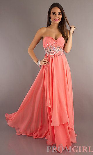 Coral Prom Dresses, Coral Long Dress, Coral Dresses, Coral Prom Dress, Grad Dresses Long, Purple Homecoming Dress, Coral Bridesmaid Dresses, Robes D'occasion, Strapless Prom Dress